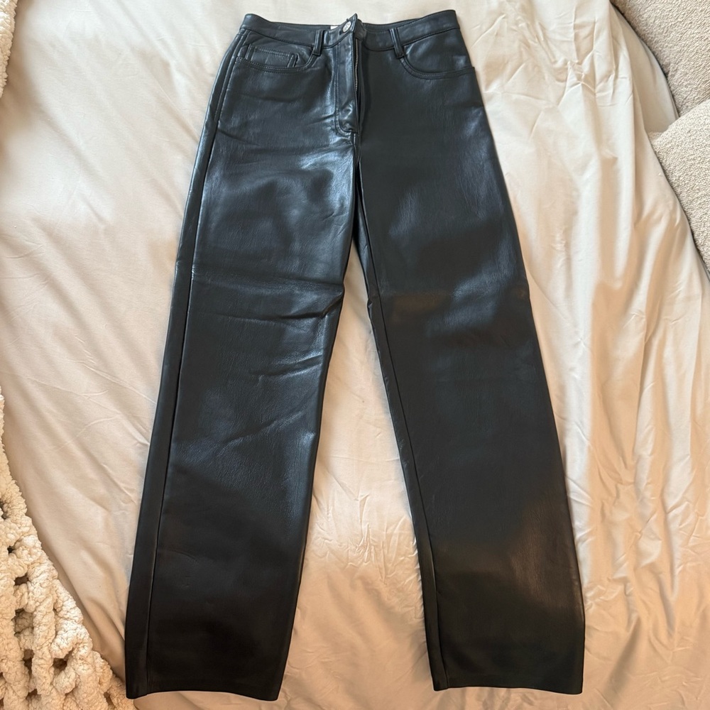 Aritzia Melina Black Leather Pants - Picture 2 of 7